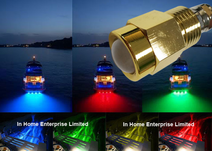 IP68 revisten el tapón de desagüe con cobre subacuático de las luces LED 9W del barco con color fantástico