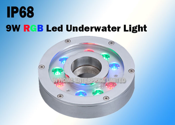 luces subacuáticas de la fuente de 9W RGB DC12V/24V LED hechas del acero inoxidable