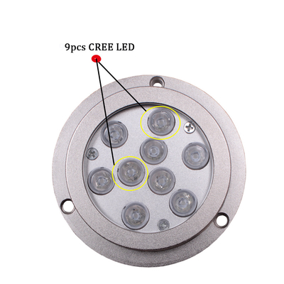 luz 12V IP68, luces subacuáticas marinas del barco de 27w RGB Bluetooth LED