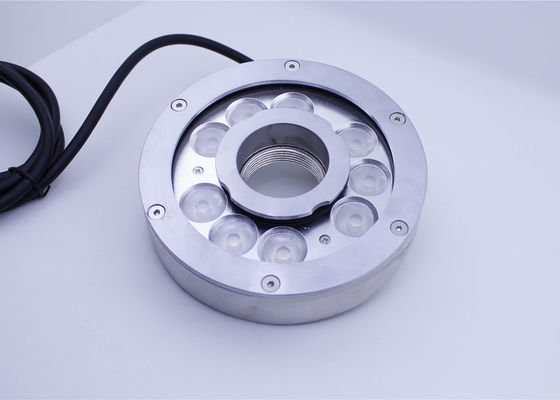 La fuente cambiante del anillo del color del acero inoxidable 12V enciende la luz subacuática de las charcas