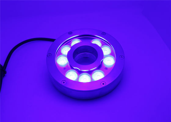La fuente cambiante del anillo del color del acero inoxidable 12V enciende la luz subacuática de las charcas